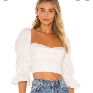 NWT Amanda Uprichard Tia Top; Size Large; Ivory